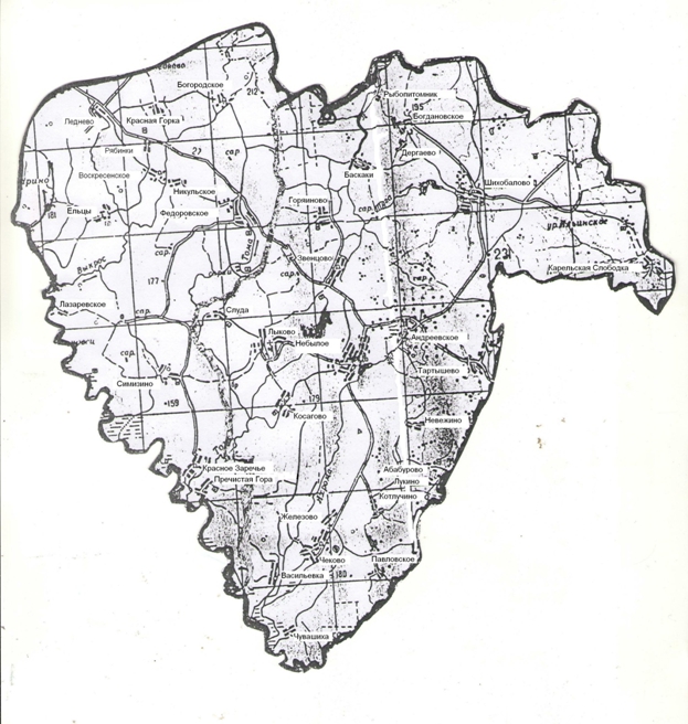 Карта муниципального образования Небыловское Юрьев-Польского района Владимирской области